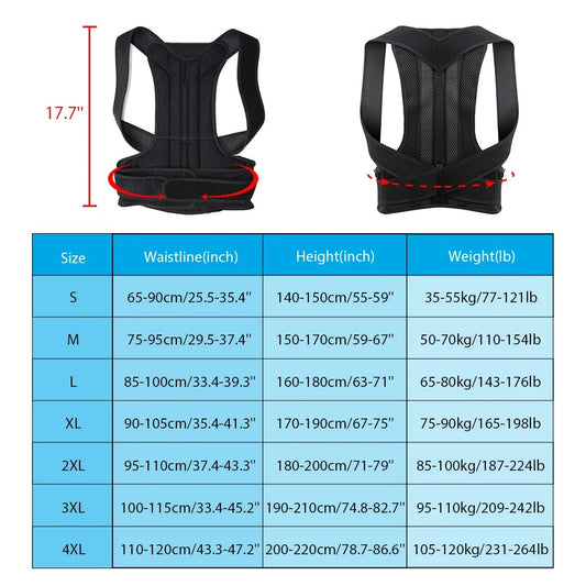 Adjustable Back Brace Posture Corrector for Men & Women – Relieve Back Pain