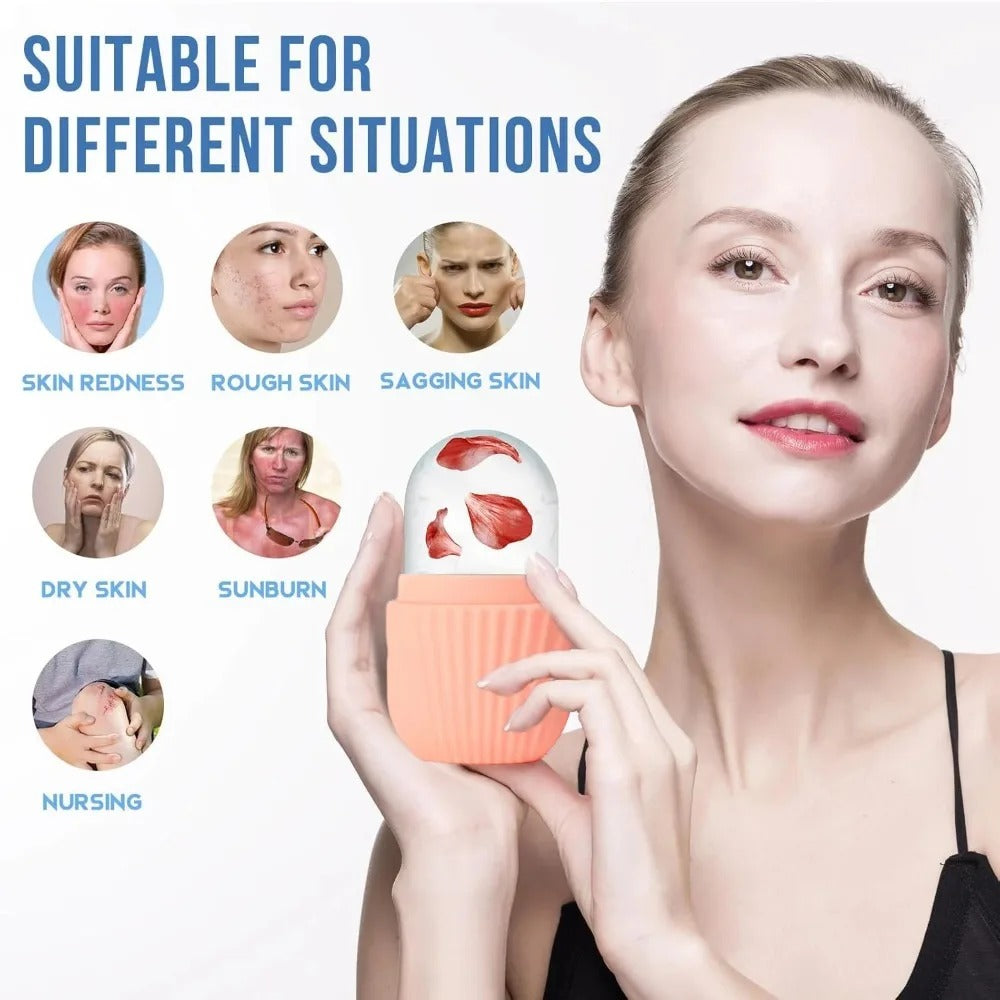 Ice Roller for Face & Eyes – Reduce Puffiness, Tighten Skin & Shrink Pores