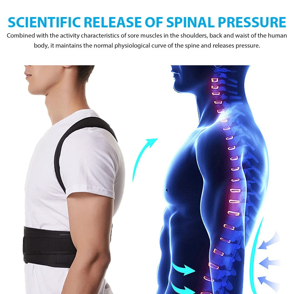 Adjustable Back Brace Posture Corrector for Men & Women – Relieve Back Pain