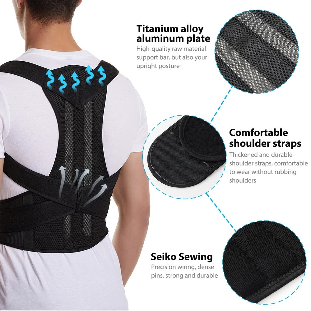 Adjustable Back Brace Posture Corrector for Men & Women – Relieve Back Pain