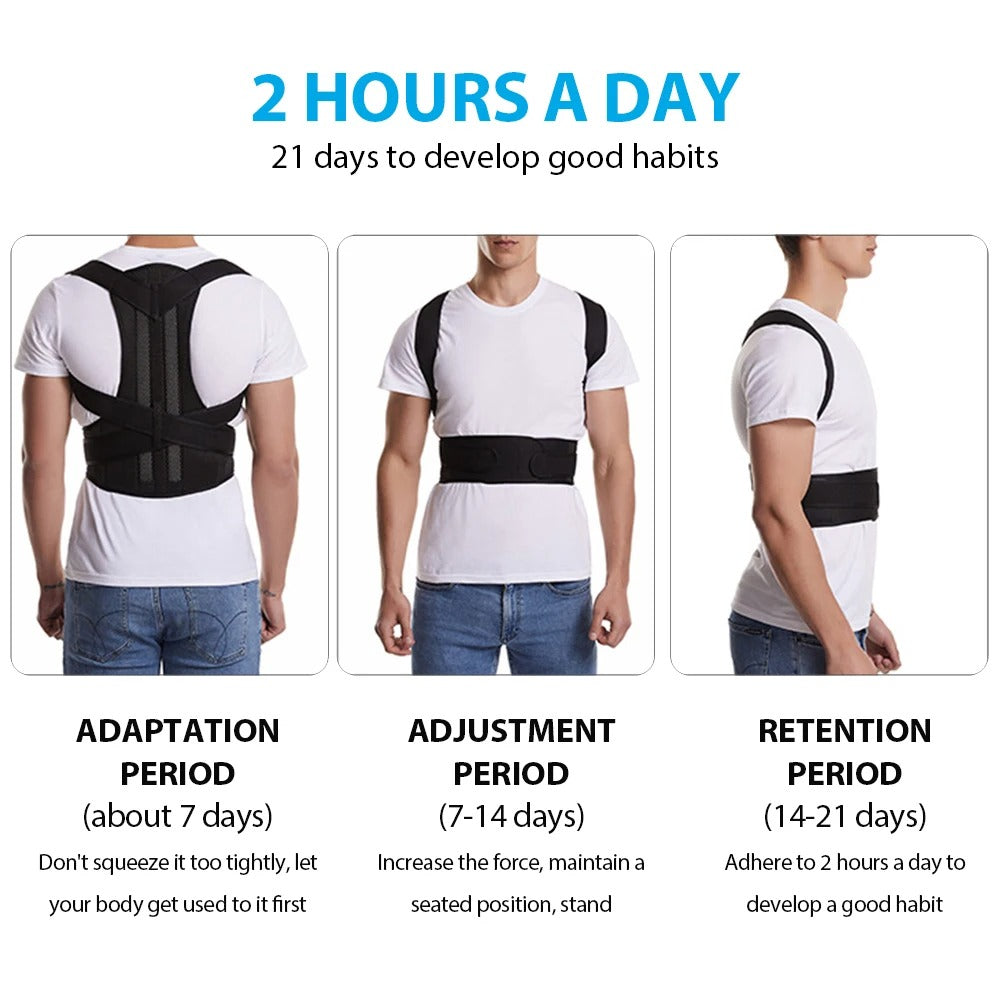 Adjustable Back Brace Posture Corrector for Men & Women – Relieve Back Pain