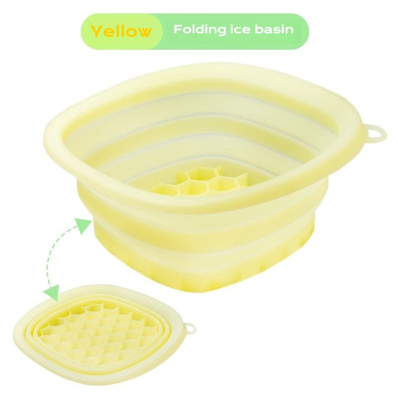 Collapsible Silicone Face Ice Bath Tray – Cold Therapy Facial Bowl for Puffiness, Glowing Skin & Travel Beauty Care