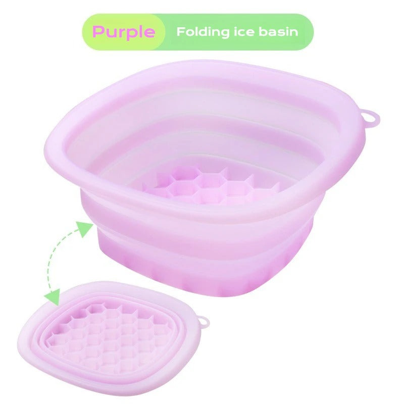 Collapsible Silicone Face Ice Bath Tray – Cold Therapy Facial Bowl for Puffiness, Glowing Skin & Travel Beauty Care