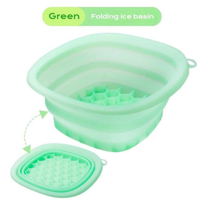 Collapsible Silicone Face Ice Bath Tray – Cold Therapy Facial Bowl for Puffiness, Glowing Skin & Travel Beauty Care