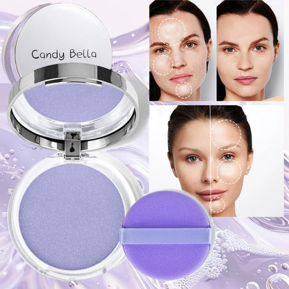 Candy Bella Violet Cream-to-Powder Foundation – Long-Lasting Oil-Control Compact for Natural & Flawless Skin