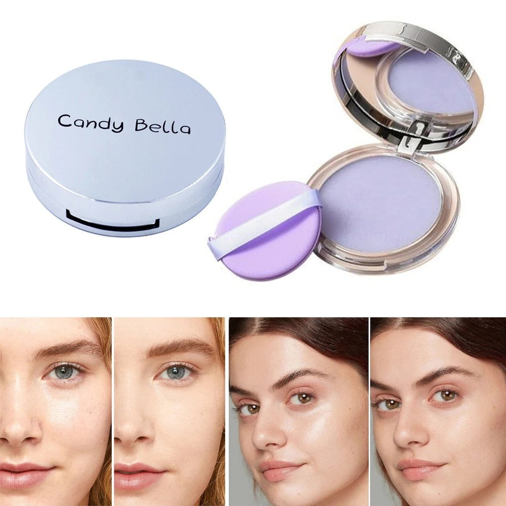 Candy Bella Violet Cream-to-Powder Foundation – Long-Lasting Oil-Control Compact for Natural & Flawless Skin