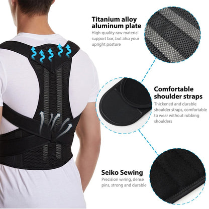 Adjustable Back Brace Posture Corrector for Men & Women – Relieve Back Pain