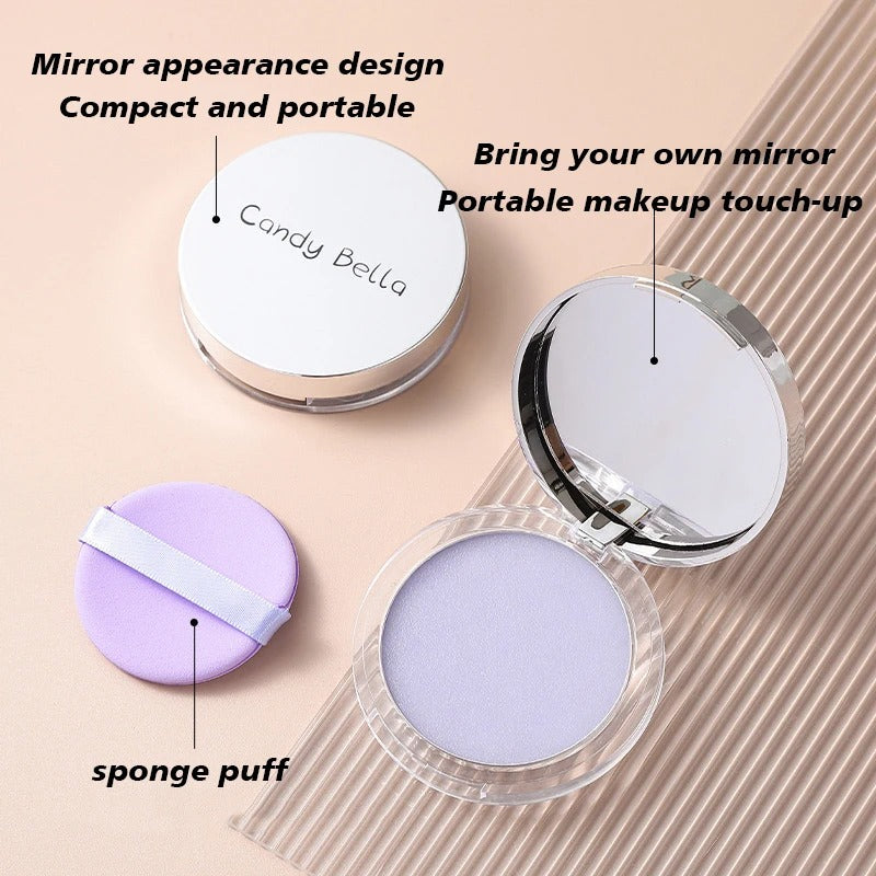 Candy Bella Violet Cream-to-Powder Foundation – Long-Lasting Oil-Control Compact for Natural & Flawless Skin