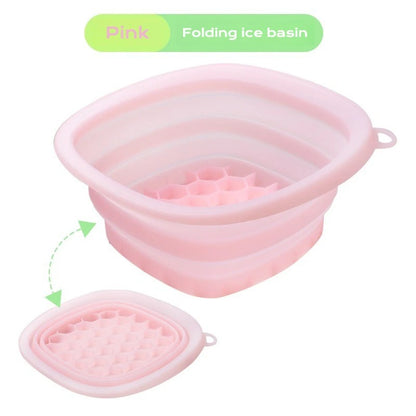 Collapsible Silicone Face Ice Bath Tray – Cold Therapy Facial Bowl for Puffiness, Glowing Skin & Travel Beauty Care